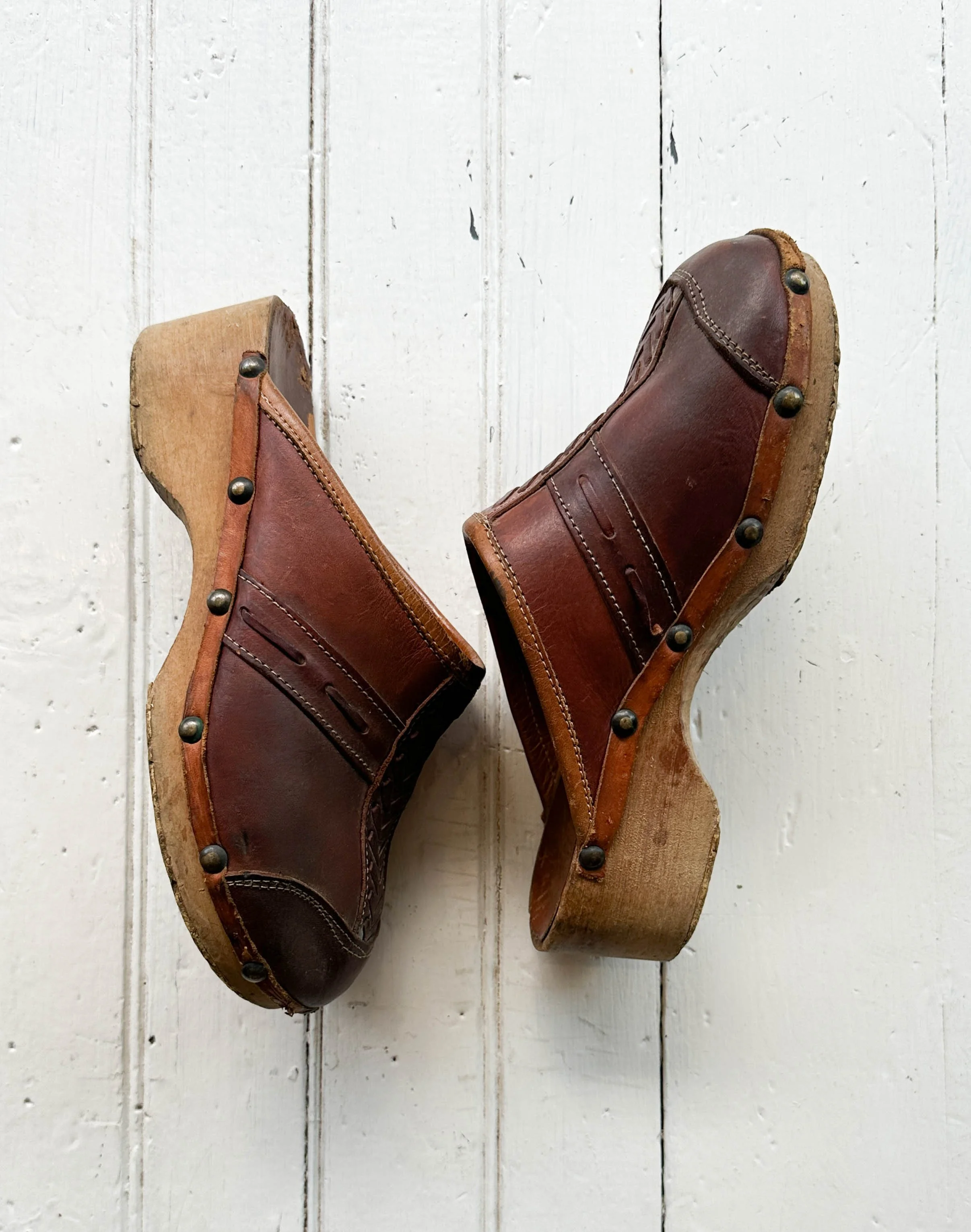 1970s Italian Leather Clogs Wayward Collection